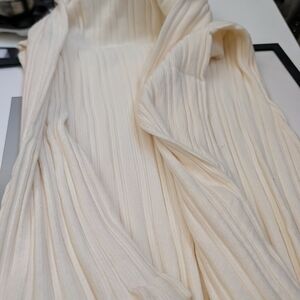 Elegant Cream Pleated Dress